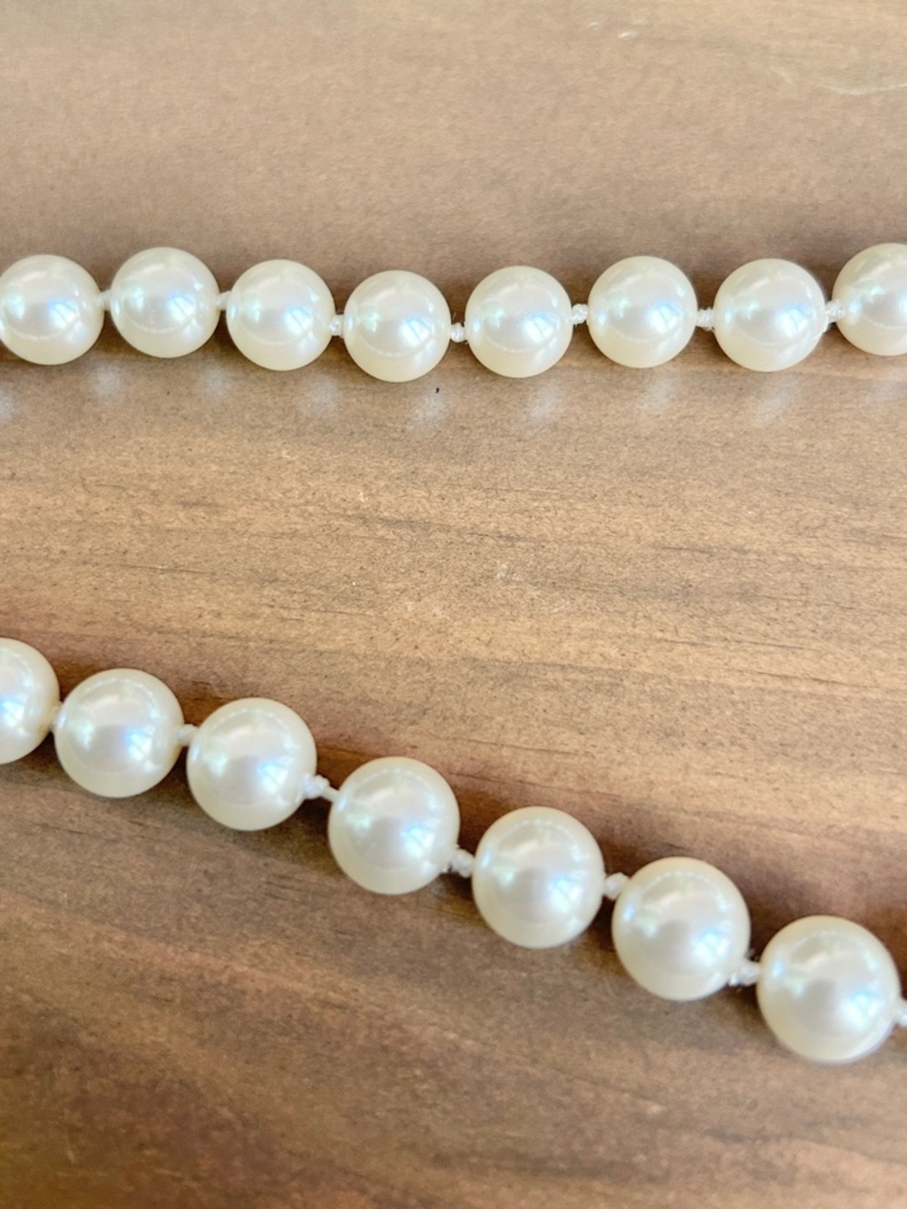 Vtg CAROLEE Majestic Pearl Necklace 3 Strand Knotted High End Art Deco 18” 13 mm - Picture 9 of 11
